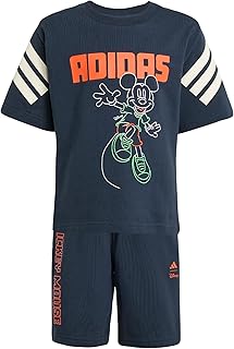 طقم ركض للأطفال الصغار من الجنسين بنمط ديزني ميكي ماوس، مناسب للشباب/الأطفال من اديداس