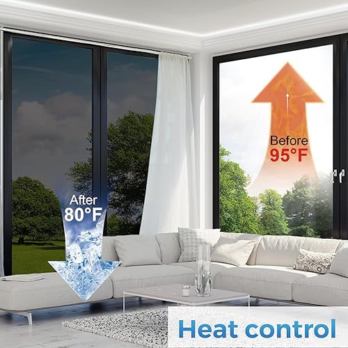 Miniatura 2 de Viseeko Tinte para ventana del hogar, película de privacidad para ventanas del hogar, película unidireccional reflectante, no reflectante, película