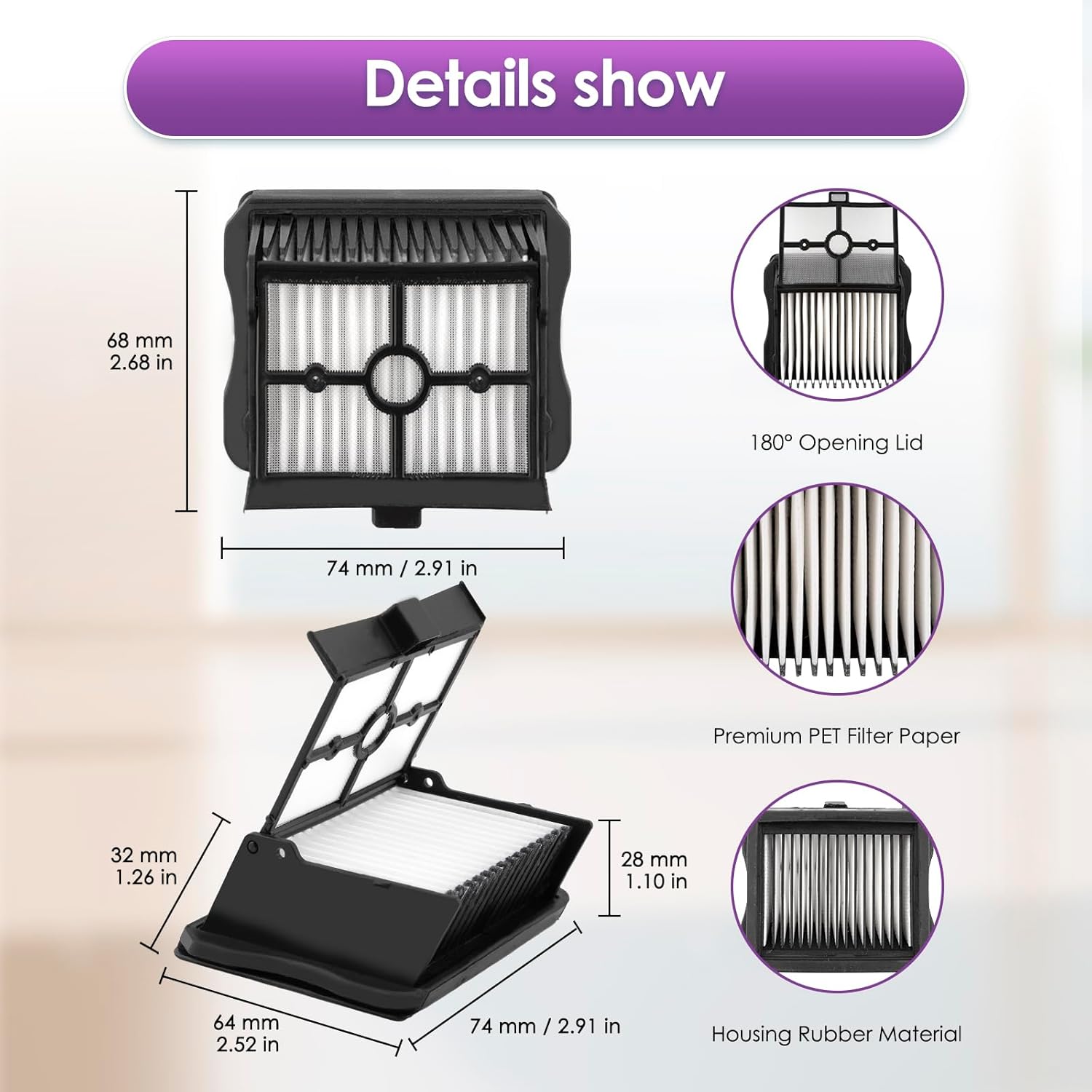 (6 Pack) S20 Pro Replacement Brush Rollers and HEPA Filters Compatible with Narwal S20 Pro Wet Dry Vacuum Cleaner, 3 Brush Rollers, 3 HEPA Filters, Accessories Kit