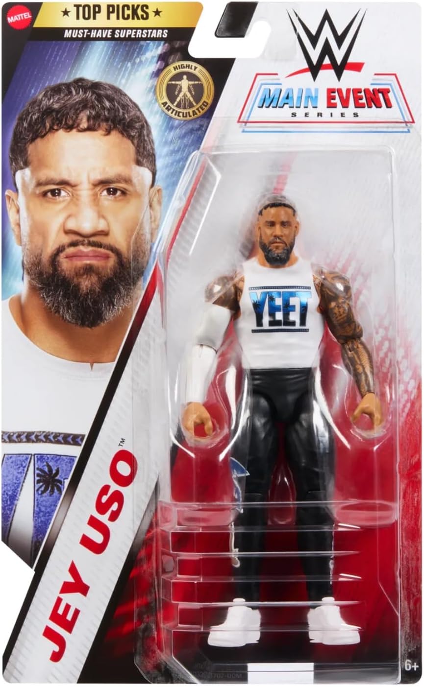 WWE Jey USO Yeet Mattel Main Event Top Picks Series 2025 Wrestling Action Figure Toy