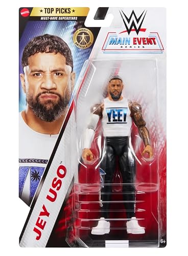 WWE Jey Uso Yeet Mattel Main Event Top Picks Series 2025 - Figura de acción de Lucha Libre