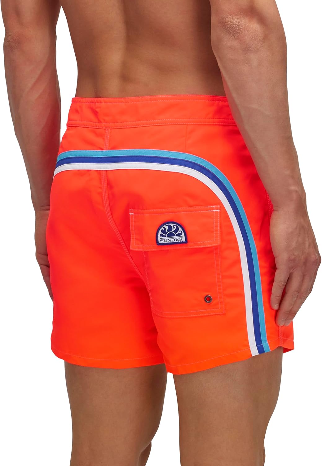 SUNDEK Mens Fixed Waist Boardshort, Swim Trunks 14" Length 3" Inseam