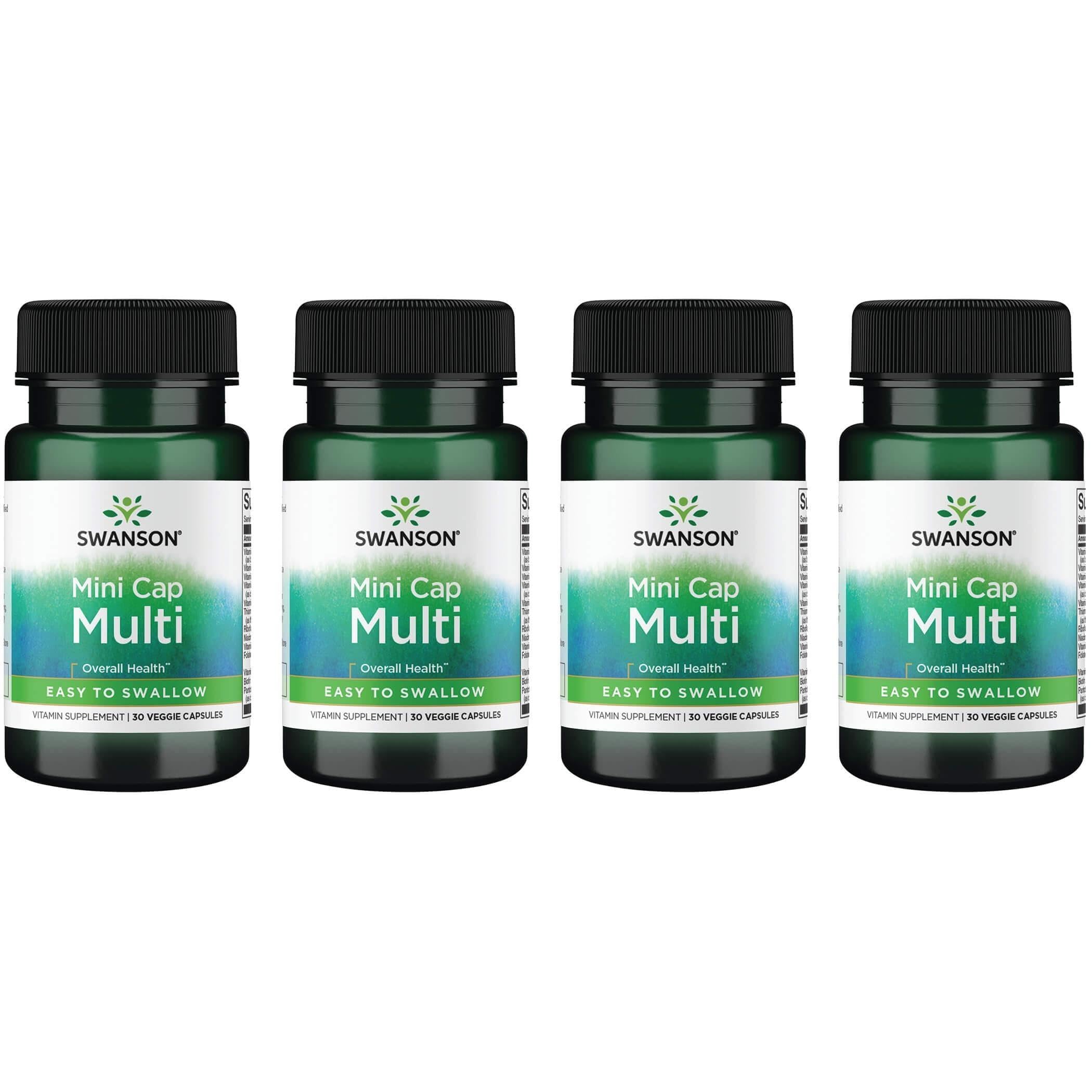 Swanson Daily Multivitamin Without Minerals 30 Veg Capsules, 4 Pack 30 Count (Pack of 4)
