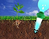 Vista 2 de Greatstar - Regadera de plantas de cerámica para vacaciones, sistema automático de estacas de riego de flores y goteo para uso en interiores