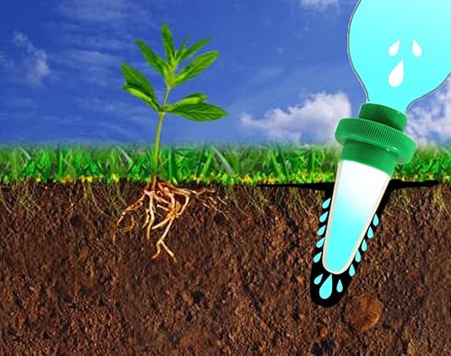 Miniatura 2 de Greatstar - Regadera de plantas de cerámica para vacaciones, sistema automático de estacas de riego de flores y goteo para uso en interiores y