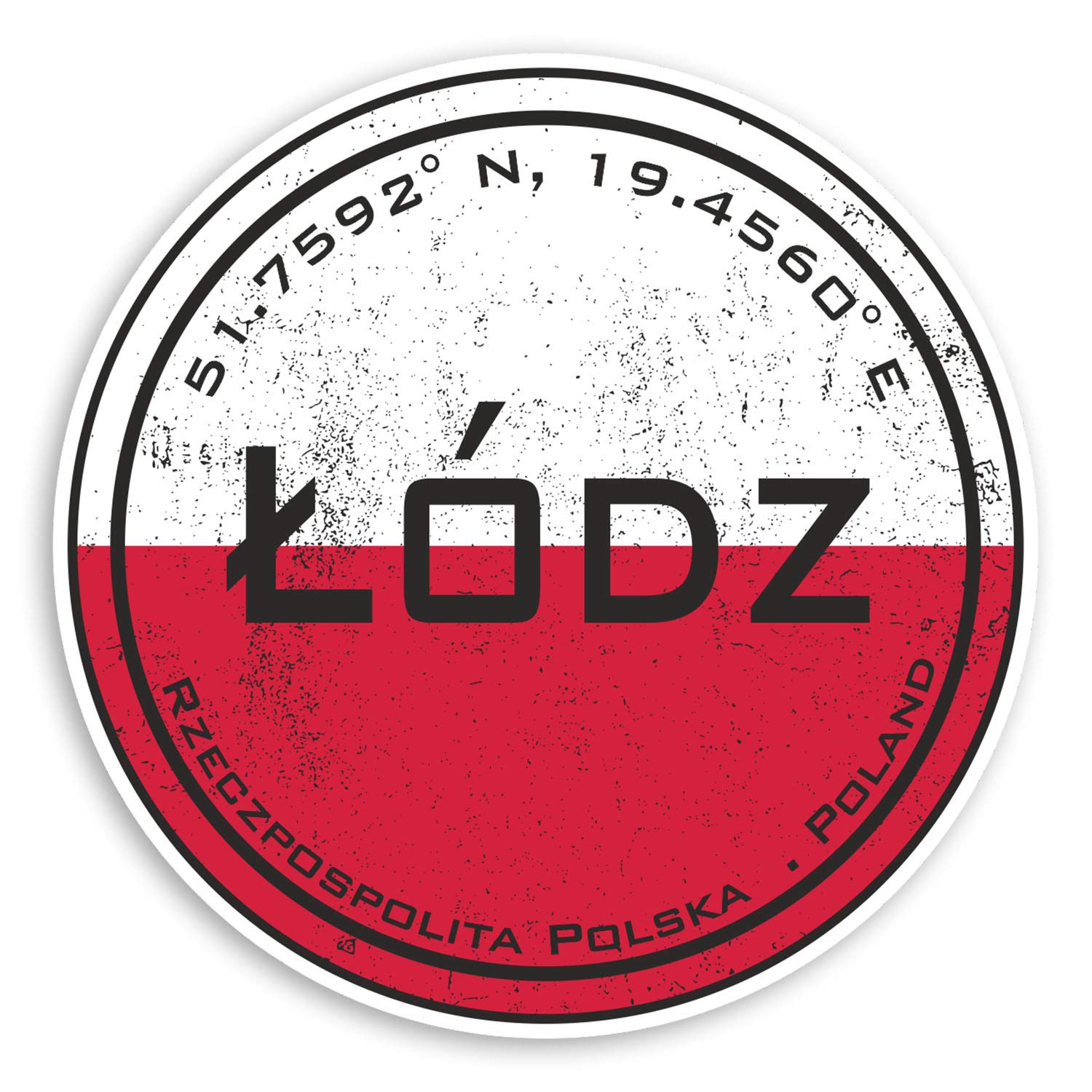 2 x 10cm Lodz Poland Vinyl Stickers - Flag Travel Polish Sticker Luggage #20666 (10cm Wide)