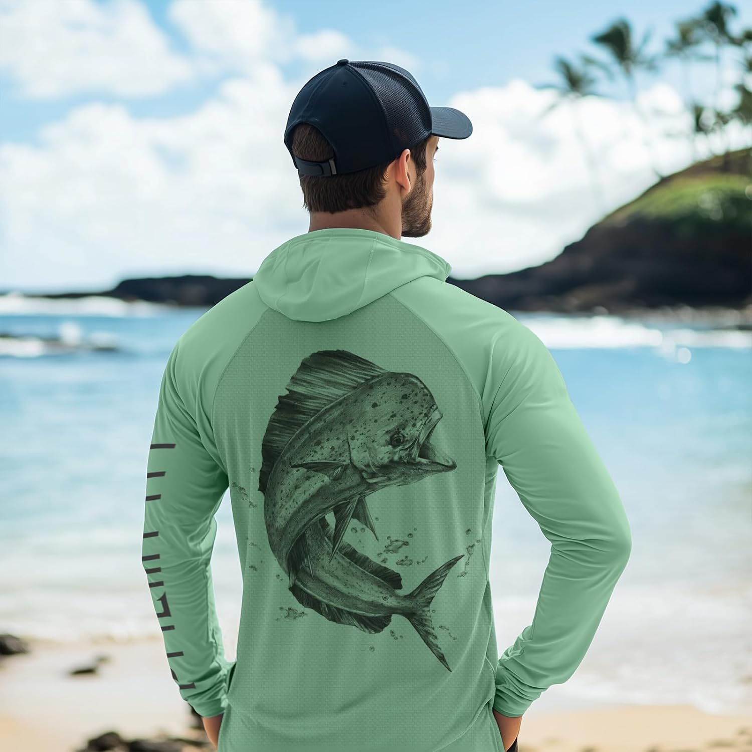 Palmyth Fishing Hoodie for Men UPF 50+ Sun Protection Long Sleeve UV Shirts Breathable Quick-Dry