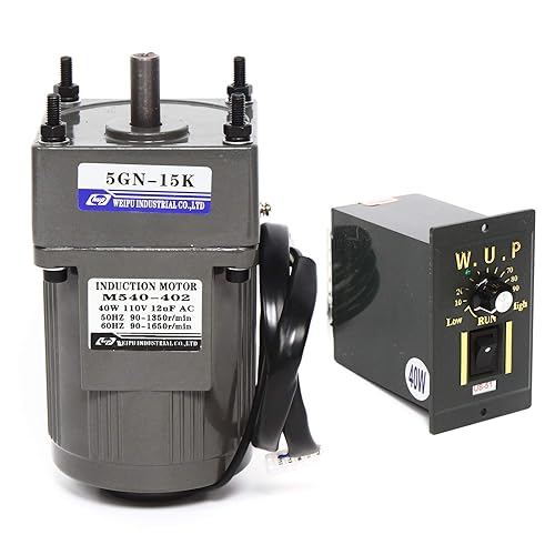 Miniatura 133 de Motor reductor de engranajes variable ajustable de 250W 10K AC110V 135RPM con controlador de velocidad para la industria