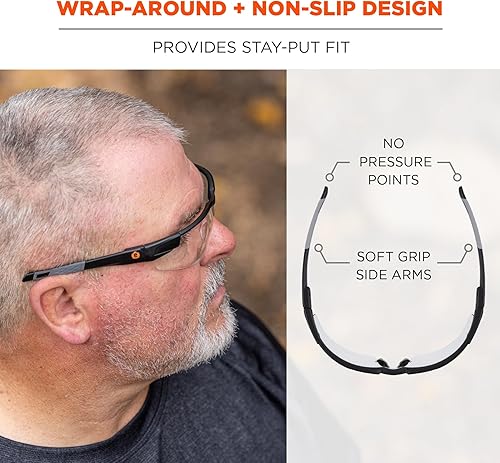 Miniatura 4 de Ergodyne Skullerz Dellenger Z87 - Gafas de seguridad antivaho con patillas ajustables