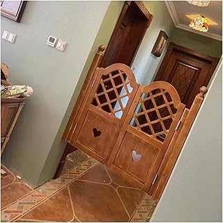 ErModa Puerta divisoria de Cierre automático de una Sola Puerta de Madera Maciza Retro for Bar, Pub, Cocina, 4 Colores, tamaño Personalizado, Azul, W90xH90cm (Color : Brown, Size : W140xH90cm)