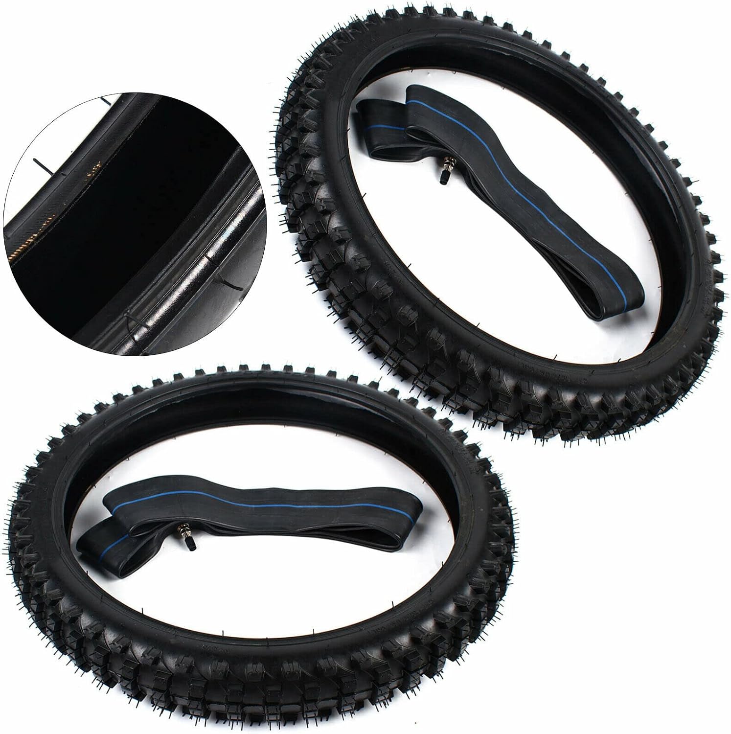 TFCFL Front 70/100-19&90/100-16 Rear Tire+Tube Set Black New for Honda Dirt Pit Bikes