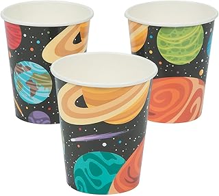 SPACE PARTY PAPER CUPS - Party Supplies - 8 Pieces