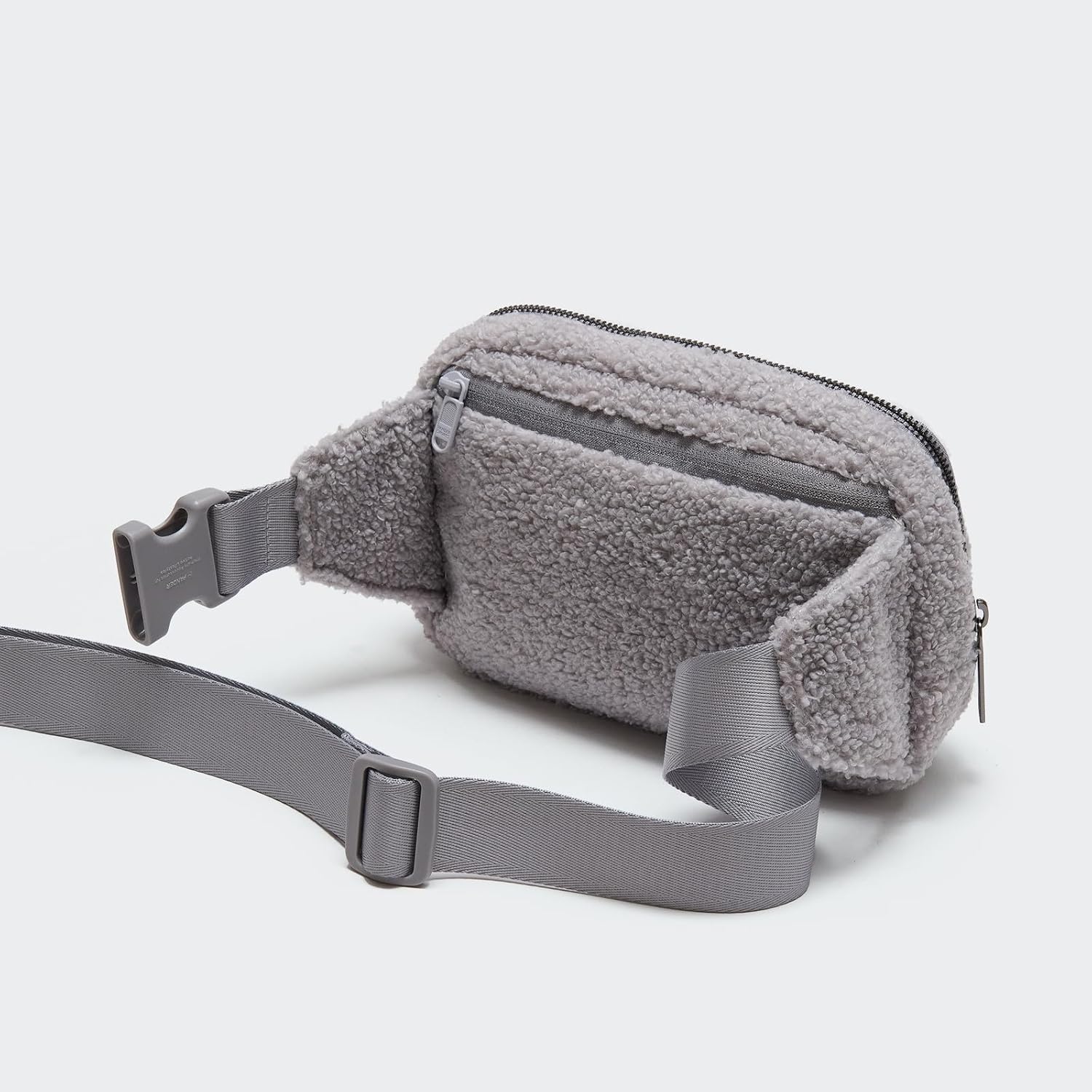Pander Large 2L Fanny pack Everywhere Fleece Belt Bag for Women and Men with Adjustable strap Belt. (Light Grey) - Image 4