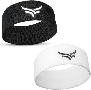 Xtrim Unisex Head Band - Moisture-Wicking, Comfortable Fit, Breathable Fabric, Highly Elastic (Black & White) Price In India
