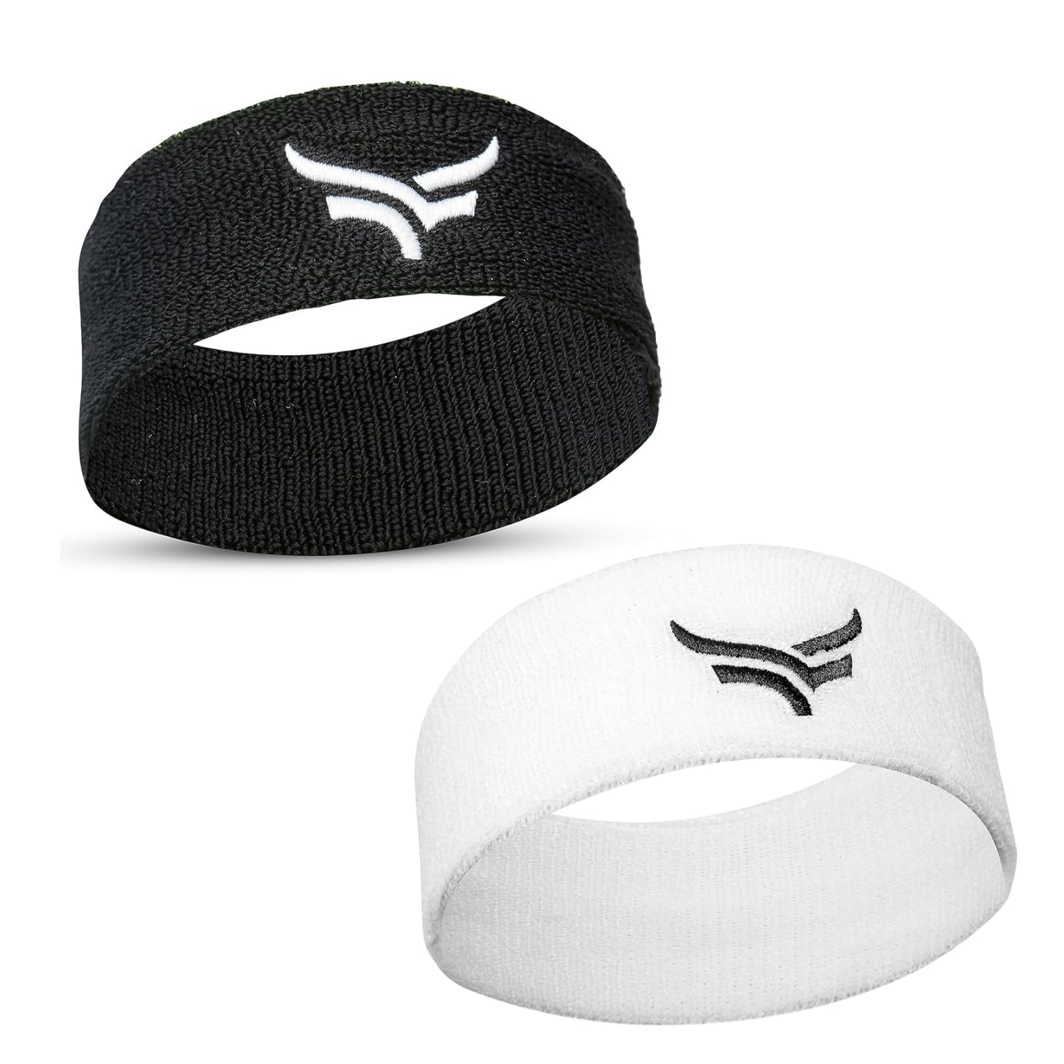 Xtrim Unisex Head Band, Head Band for Men, Head Band for Women, Hair Band, Moisture-Wicking, Comfortable Fit, Breathable Fabric, Highly Elastic (Black & White)