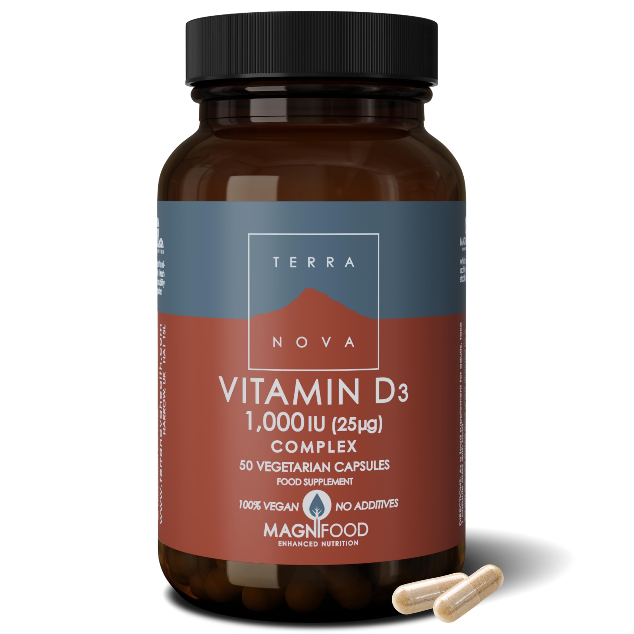 Terranova Vitamin D3 1000iu Vegan Complex from Lichen 50 Capsules