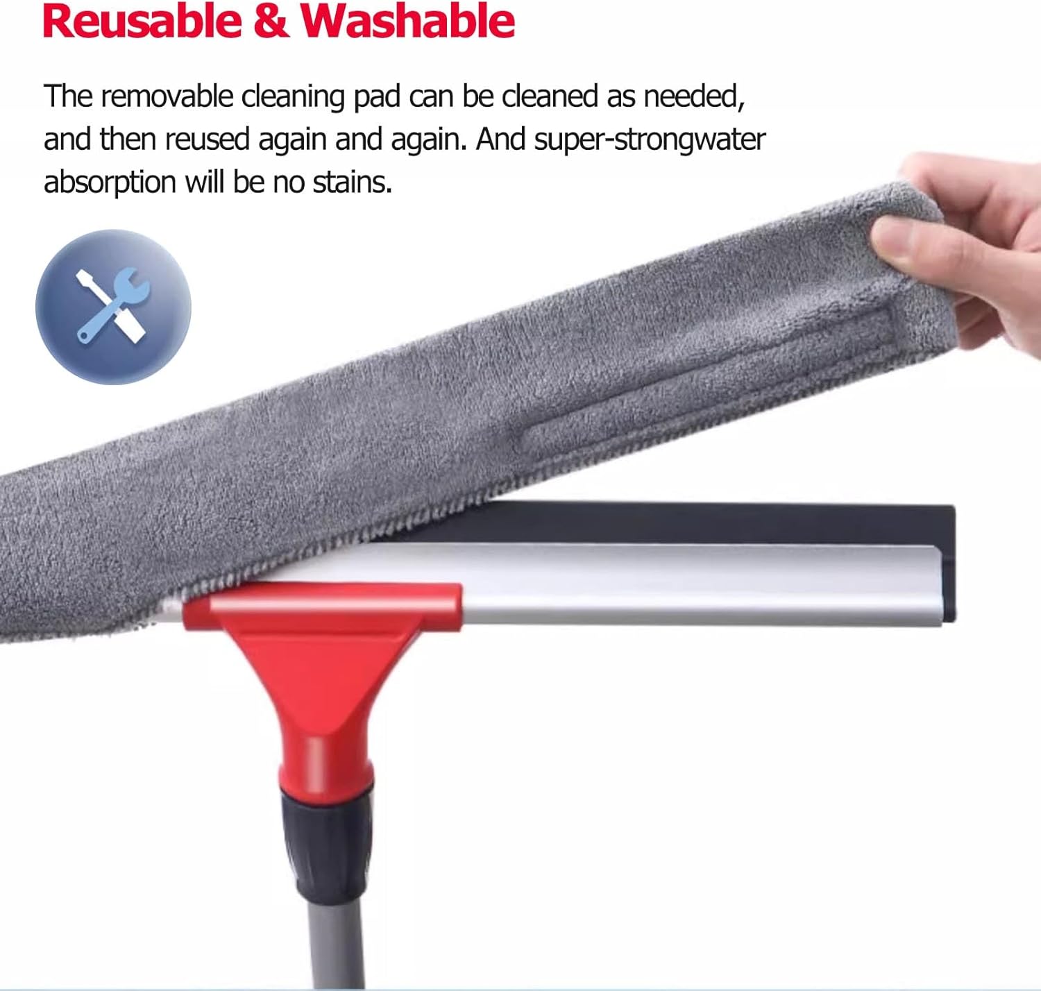 14 18 24 36 Inch Long Squeegee Window Cleaner 2 in 1, Portable Reusable Window Cleaning Tool Kit/ Window Washer, with 1 Telescopic Rod, for Shower Glass Door/ Mirror ( Size : 60cm/23.6inch long Squeeg