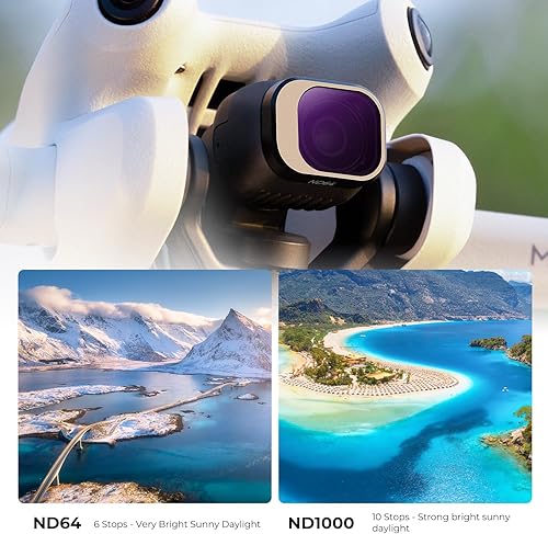 Miniatura 5 de K&F Concept Paquete de 6 filtros ND compatibles con DJI Mini 4 Pro, (ND4 ND8 ND16 ND32 ND64 ND1000) Filtros de vidrio óptico de densidad neutra