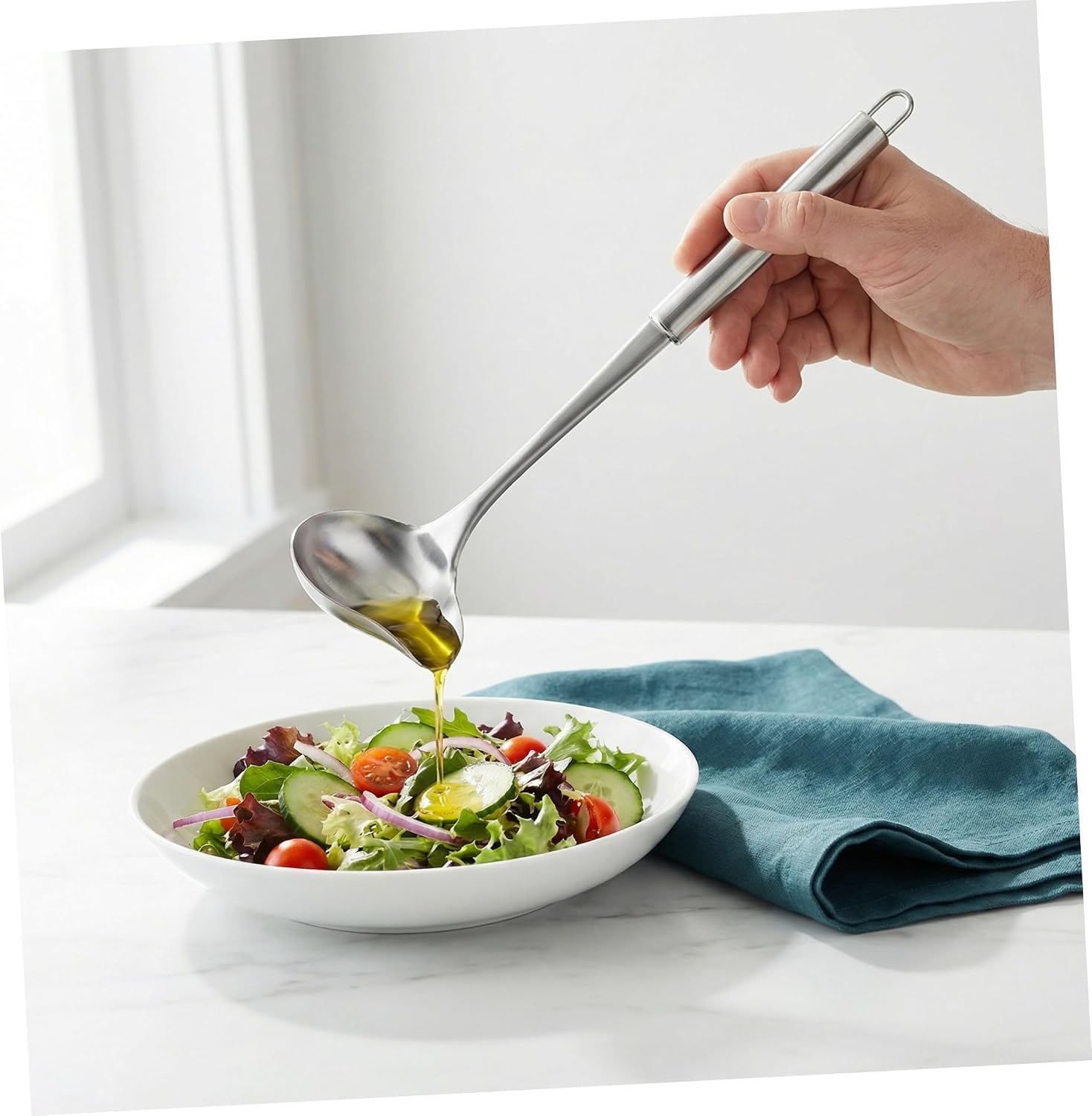 Sauce Ladle Small Gravy Spoon Stainless Steel with Pouring Spout