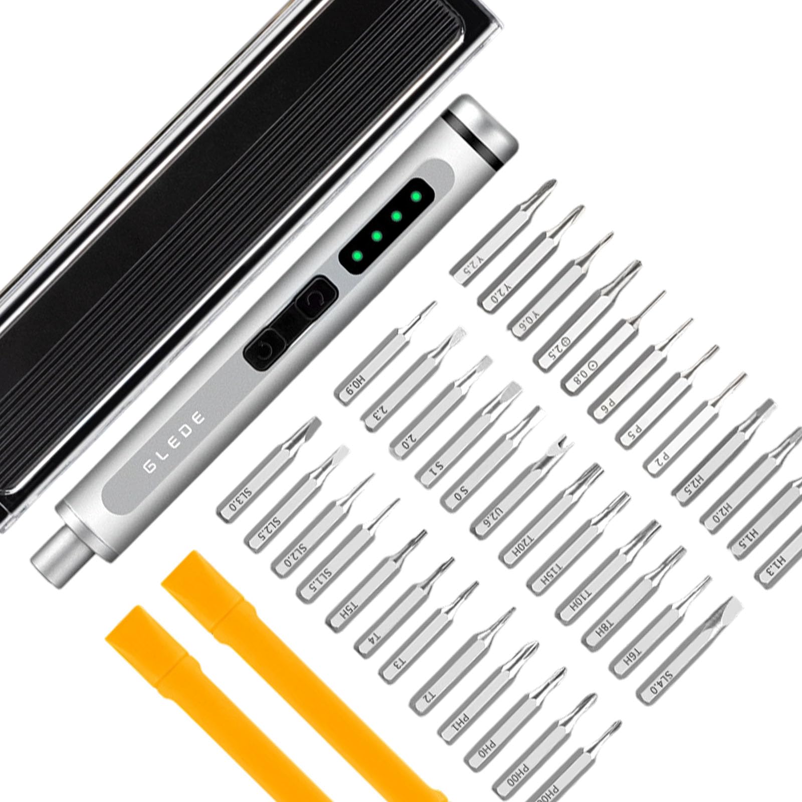 Shntig Black Professional Electric Screwdriver Set With 36 Bits Usb C Charging Led Light Ergonomic Design For Electronics Repair Usb C Charging Screwdriver