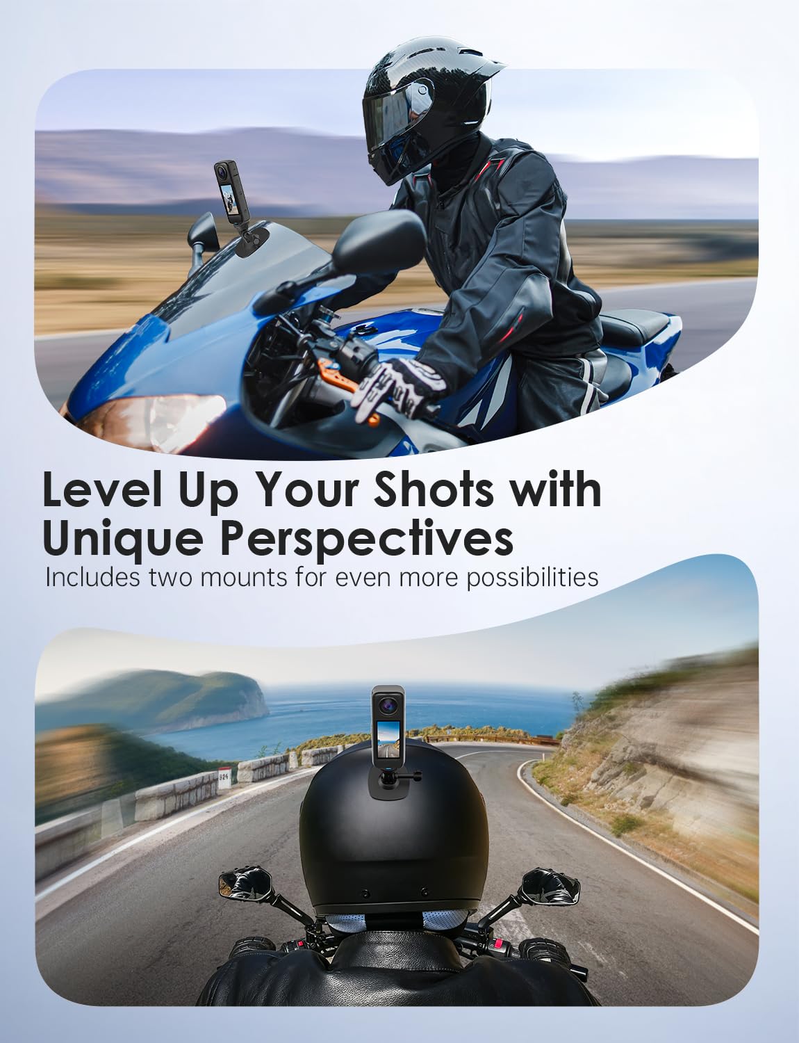 Montura Flexible Adhesiva Maectech Compatible Con Montura Casco para Insta360 X5 X4 X3 Ace Pro Base para Cámara Acción para Gopro Hero Kit Base para Dji Osmo Action Y Accesorios para Cámaras De Aventu