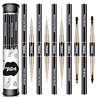 Vista 1 de Yasterd Juego de pinceles de arte de uñas profesional: 5 pinceles de doble punta para líneas largas, pincel de revestimiento fino para detalles