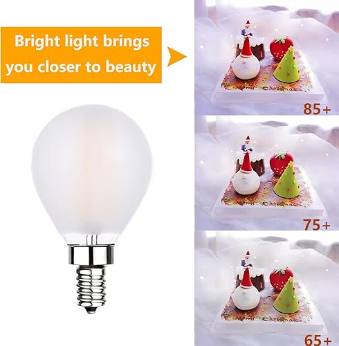 Miniatura 7 de Bombillas de globo LED Sunaiony, 60 W equivalentes, 6 W, esmeriladas, blanco suave, 3000 K, base E12 de candelabro, regulables, acabado de vidrio