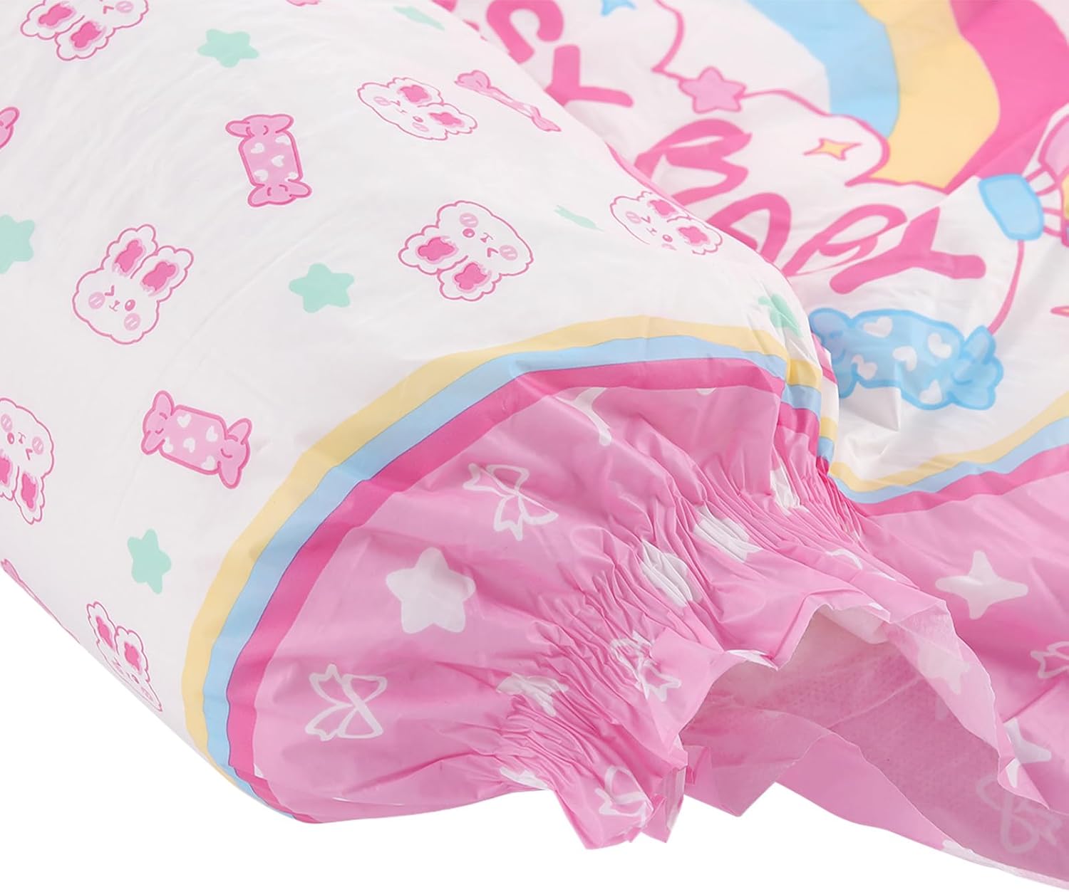 CutiePlusU Adult Diapers 10 Pieces,Sissy Baby Disposable Incontinence Briefs with Tabs for Women and Men, Maximum Overnight Absorbency(Large 37"-47")