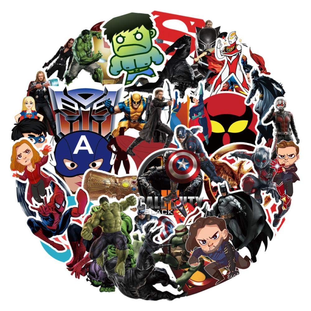 YLGG 50 pieces iron man Waterproof graffiti stickers for laptops, skateboards, suitcases, helmets, mobile phones, motorcycles, cars, etc