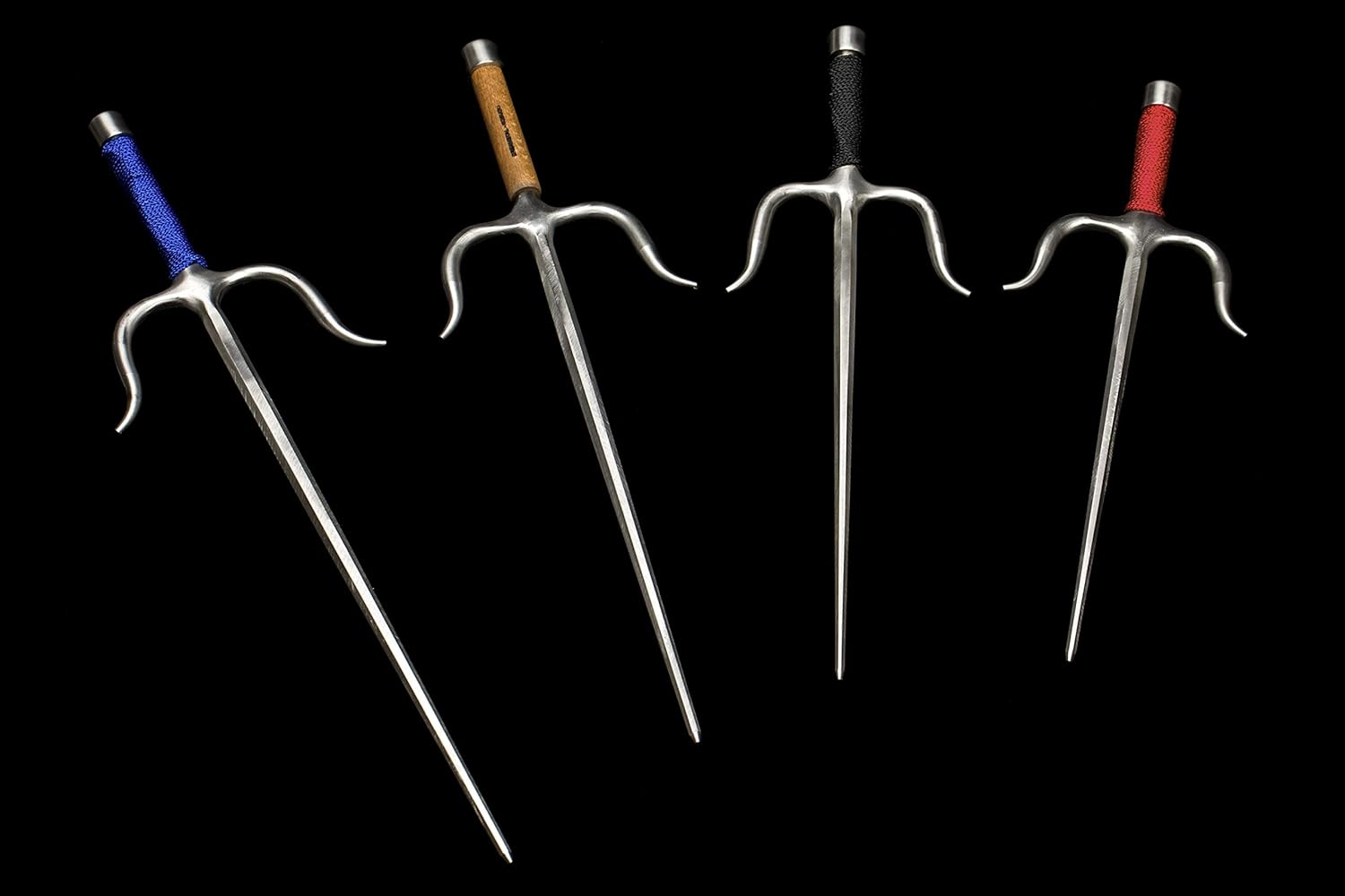 Kamikaze SAI Professional KOBUDO Stainless Steel, Octagonal, Blue String Grip, Pair