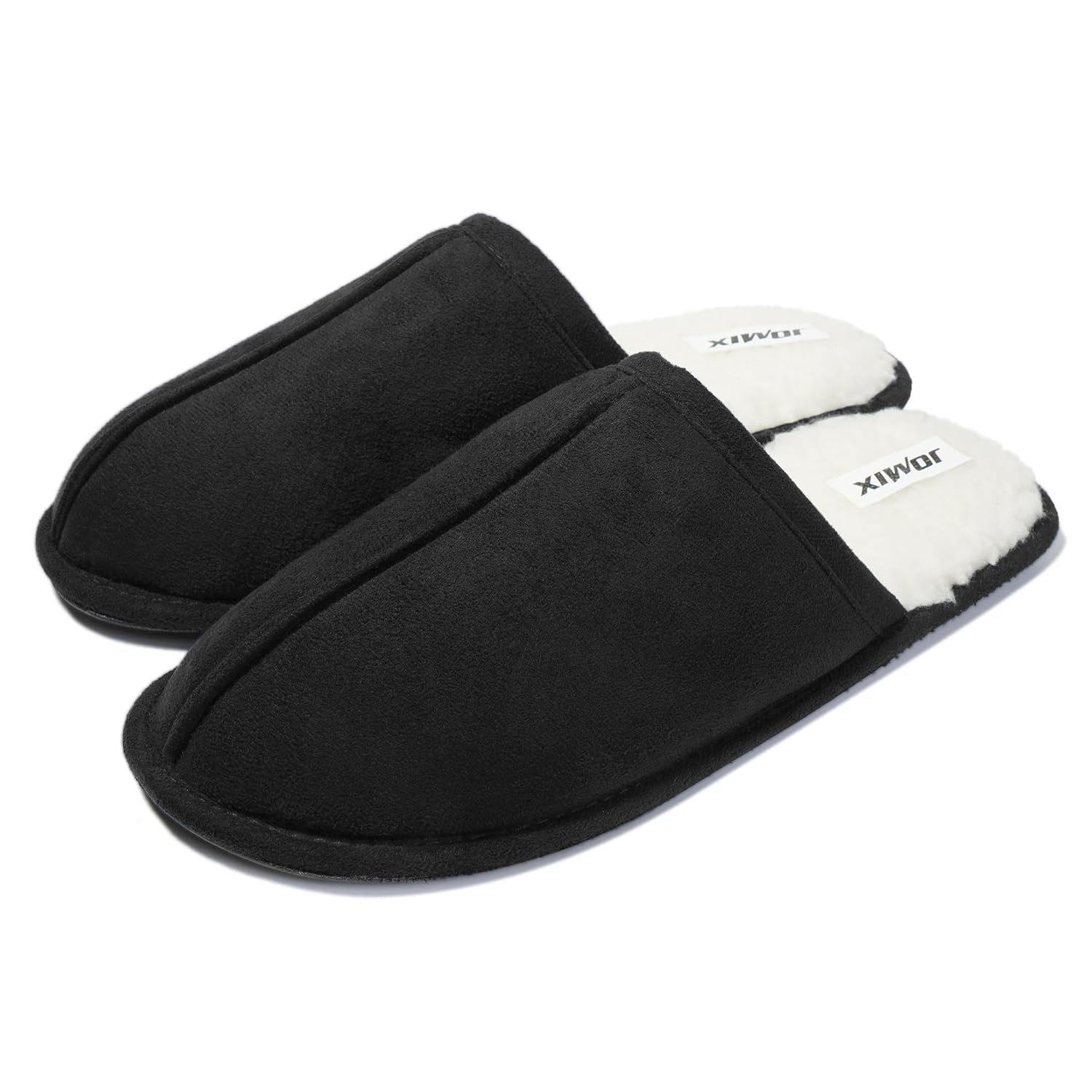 JOMIX Men's Classic Fur Slippers Men's Winter Soft Plush House Slippers