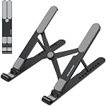 OMOTON 8-Level Adjustable Laptop Stand for Desk, Foldable & Portable ABS + Silicone Laptop Riser with Heat Dissipation, Ergonomic Computer Stand for All Laptop and Tablet up to 15.6”
