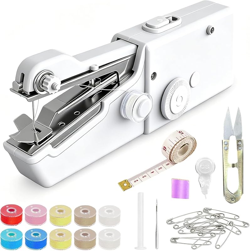 Handheld Sewing Machine - Portable Mini Sewing Machine with Accessories Kit for Sewing Clothes for Beginners DIY