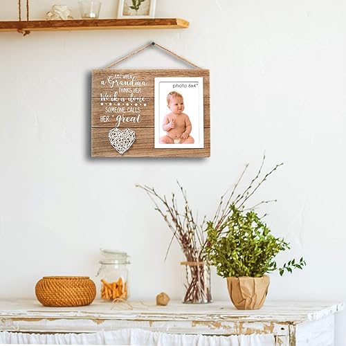 Miniatura 4 de VILIGHT Marco de fotos de regalo para la abuela – Anuncio de embarazo para la nueva bisabuela – Foto de 4 x 6 pulgadas