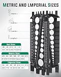 Bolt Gauge (Metric And Sae) For Quickly Sizing Nuts And Bolts, Plastic Measuring Tool, Easy To Read Size And Thread Gauge