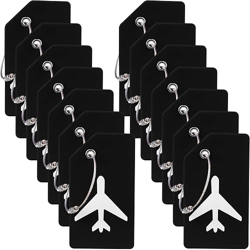 14 Pack Silicone Luggage Tag Baggage Handbag School Bag Suitcase Instrument Tag Label by Gostwo (Black)