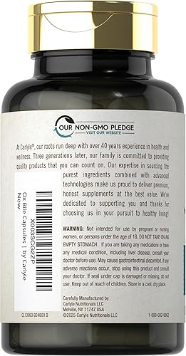 Miniatura 3 de Carlyle Herbage Farmstead Suplemento de bilis de buey 500 mg  60 cápsulas  Enzimas digestivas  Sin OMG y sin gluten  por Herbage Farmstead