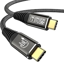 USB C Cable 4K @ 144Hz 5K @ 60Hz, 20Gbps Data Cable USB C to USB C Cable 0.5 m, 240W USB-C 3.2 Gen2 x 2 Charging Cable for Thunderbolt 4, Thunderbolt 3, iPhone 16, iPhone 15, MacBook, Switch,