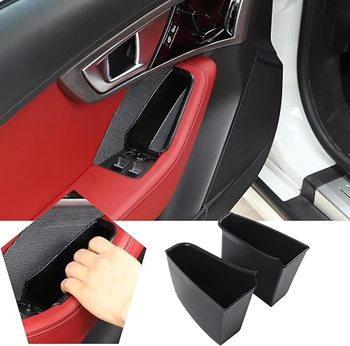 HAPPYHORSE Caja de almacenamiento para puerta, compatible con Jaguar F-Type 2013-2023, espacio de conducción de automóvil, manija de puerta, caja de