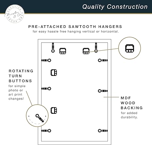 Vista 145 de MCS Master & Co. Foundry Gallery - Marco metálico de pared color negro, 16 x 24 pulgadas sin paspartú