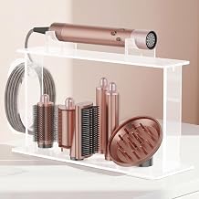 Acrylic Holder and Organizer Compatible with Dyson Airwrap Styler Accessories, 6 Holes Countertop Airwrap Styler Rack Compatible with Diffuser Attachment for Dyson Airwrap, Matte Finish