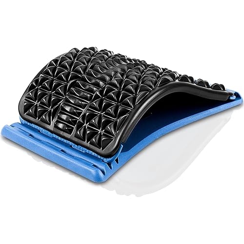 Kdojacul Estirador de espalda para aliviar el dolor de espalda baja, dispositivo de agrietamiento de 3 niveles de soporte de espalda, soporte de