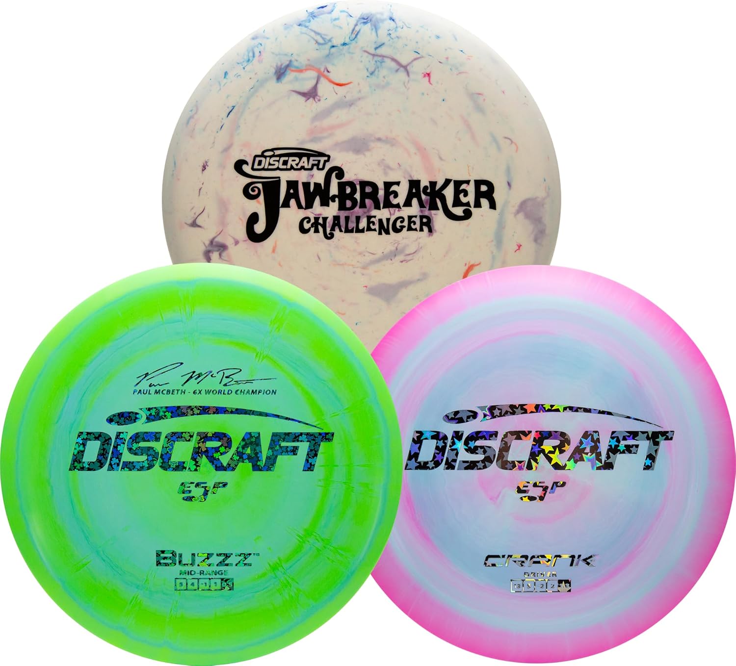Discraft Advanced Level Three Pack – Disc Golf Set | Perfect for Men, Women and Kids | Including – Challenger, Buzzz, & Crank | Disc Weight, Color, & Foil Will Vary