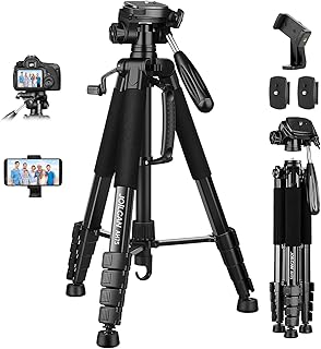 JOILCAN Camera Tripod for Canon Nikon, 74" Lightweight DSLR Tripod Camera Stand with Detachable Head and Universal Phone Mount, Reinforced Aluminum Tall Tripod for Vlog Live Streaming Max Load 14LB