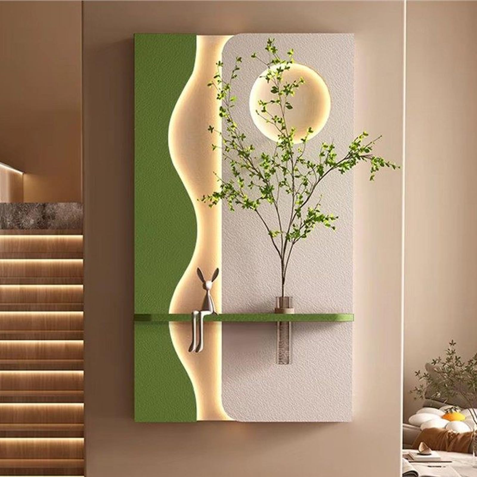 Décoration murale 3D avec LED pour illuminer une entrée ou un couloir sombre