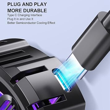 Cell Phone Cooler, Magnetic Semi Conductor Phone Cooler, 360 Degree Fit Powerful Mobile Phone Radiator with RGB Ring Light Band for Gaming Video Streaming