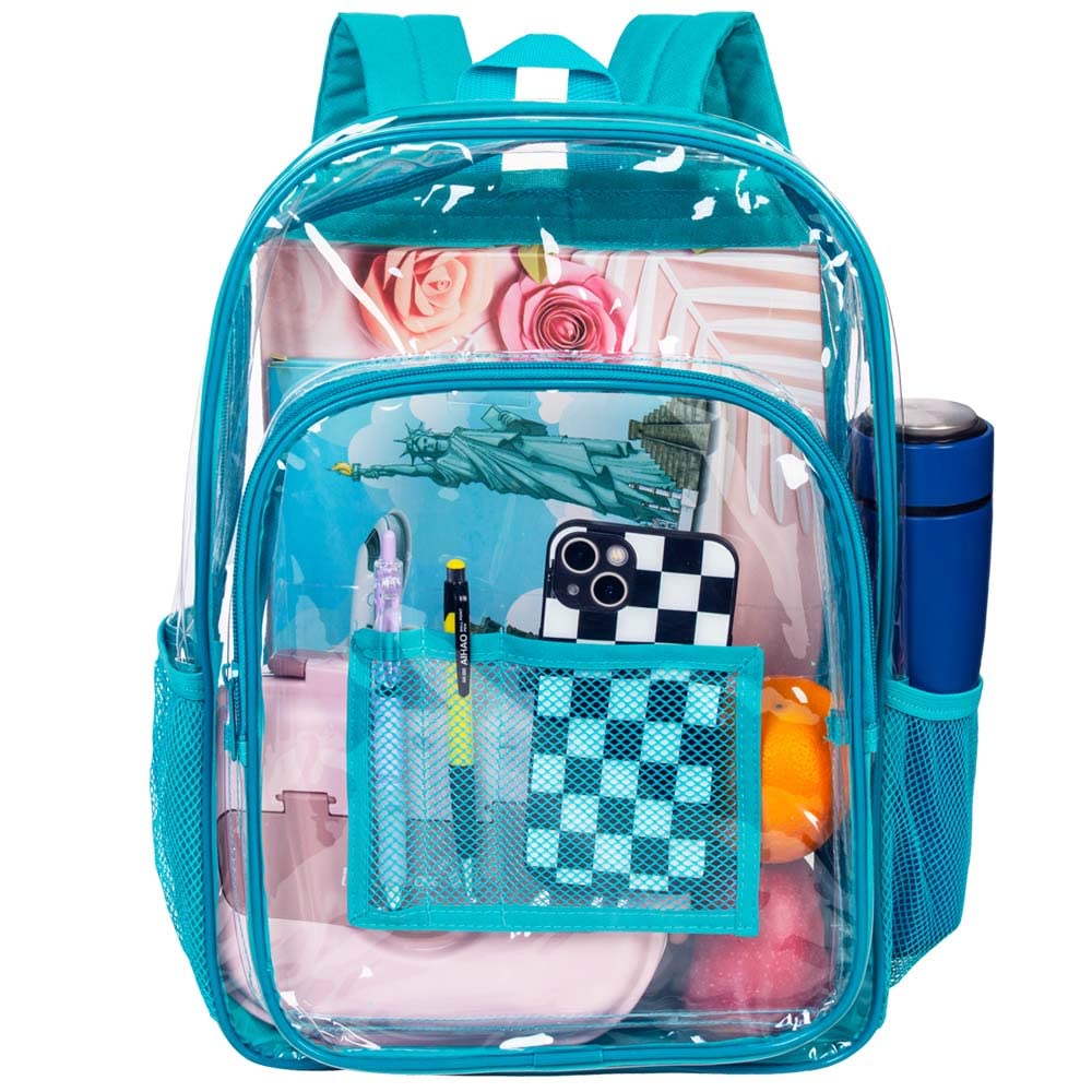 AGSDON Clear Backpack, Heavy Duty Transparent Bookbag, See Through PVC Backpacks for Women Men