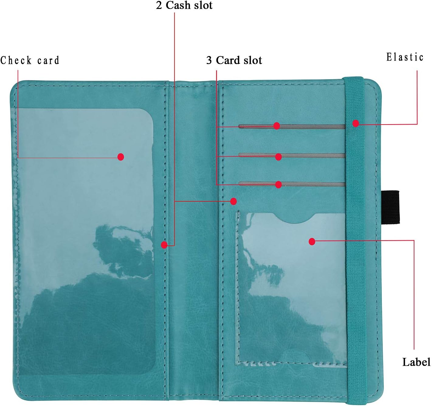 GDTK Checkbook Cover for Women & Men, Microfiber Leather Check Book Holder Wallet (2-Sky Blue)