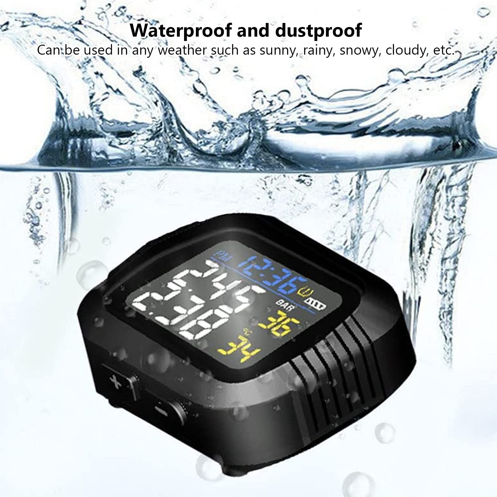 Sistema de Control de presión de neumáticos, Sistema de Control de presión de neumáticos de Motocicleta, inalámbrico, Resistente al Agua, 2 sensores externos TPMS