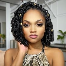 Leeven 8 Inch Butterfly Locs Crochet Hair Pre-twisted 1B# 6 Packs